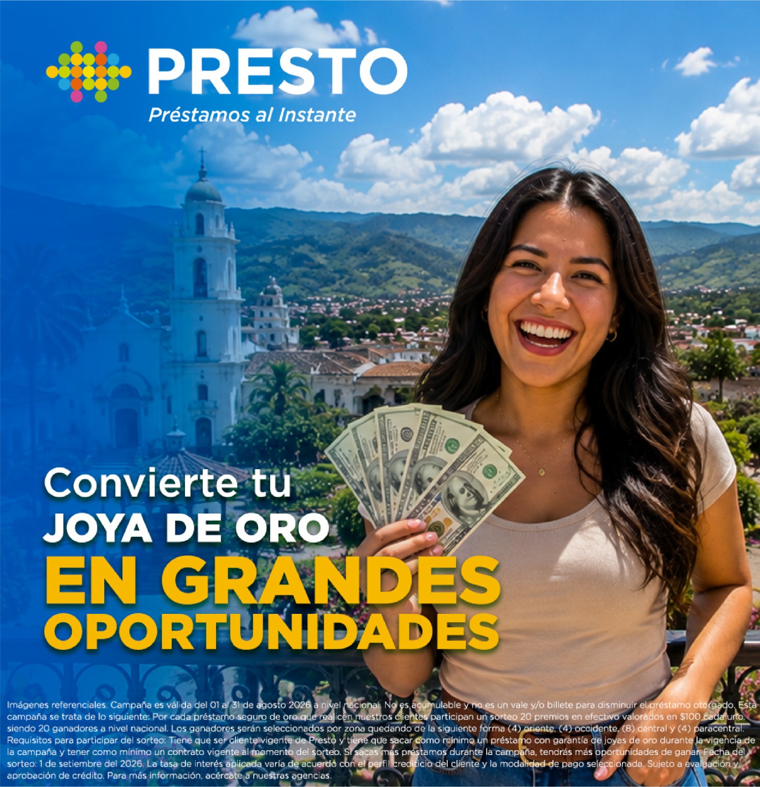 Promoción Presto: sorteo de 20 premios de 100 dólares